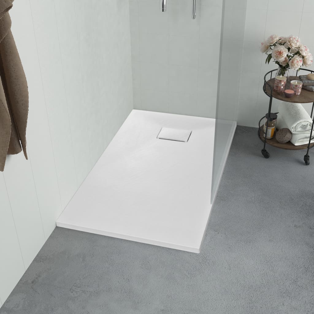 vidaXL Cădiță de duș, alb, 90 x 70 cm, SMC poza 2021 vidaXL