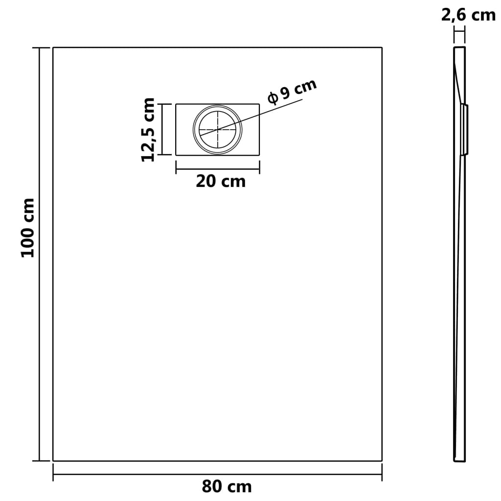 Shower Base Pan with Center Drain Shower Tray Bath Pan SMC Rectangular vidaXL - Picture 81 of 96
