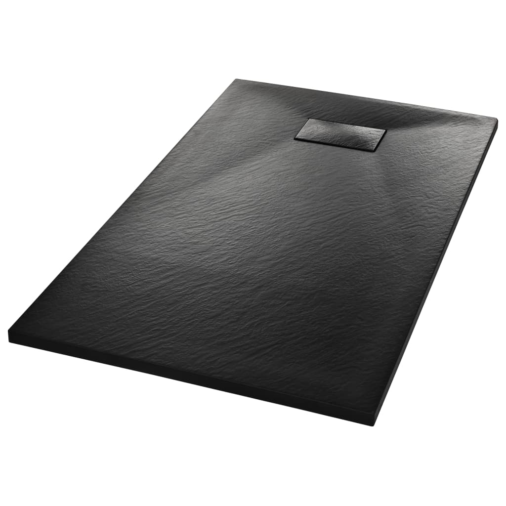 

vidaXL Shower Base Tray SMC Black 47.2"x27.6"