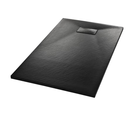 vidaXL Base de chuveiro SMC 120x70 cm preto