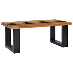 vidaXL Salongbord 100x50x40 cm heltre teak og lavastein