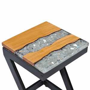 Konferenční stolek 30 x 30 x 50 cm masivní teak a polyresin - obrázek 6