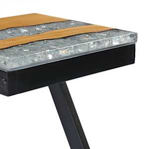 Konferenční stolek 30 x 30 x 50 cm masivní teak a polyresin - obrázek 7