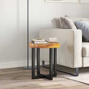 Klubska mizica 40x45 cm trdna tikovina in poliestrska smola