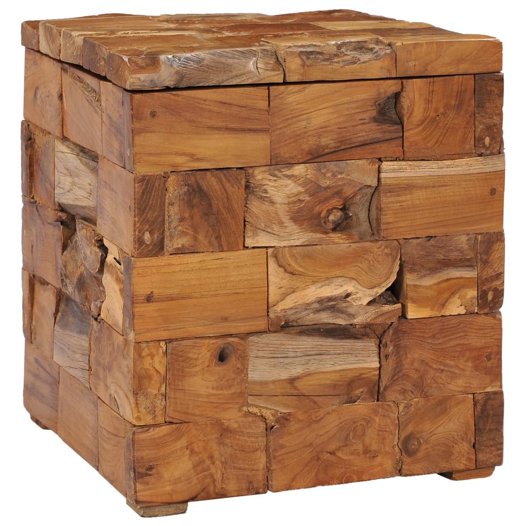 

vidaXL Storage Stool Solid Teak Wood