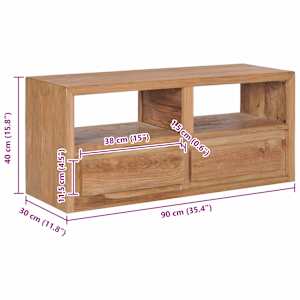 TV stolek 90 x 30 x 40 cm masivní teakové dřevo - obrázek 8
