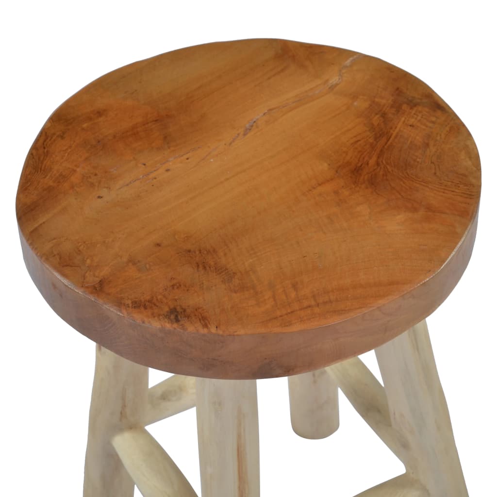 Stool Brown Teak Wood VidaXL 15 width=274
