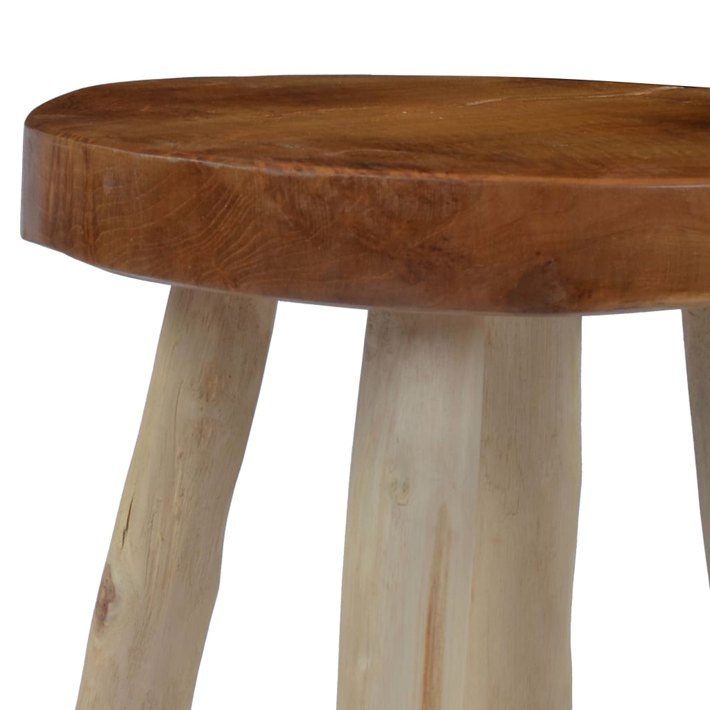 Stool Brown Teak Wood VidaXL 16 width=274