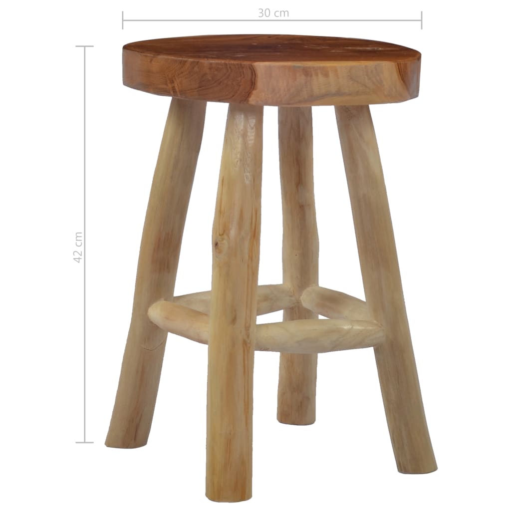 Stool Brown Teak Wood VidaXL 17 width=274