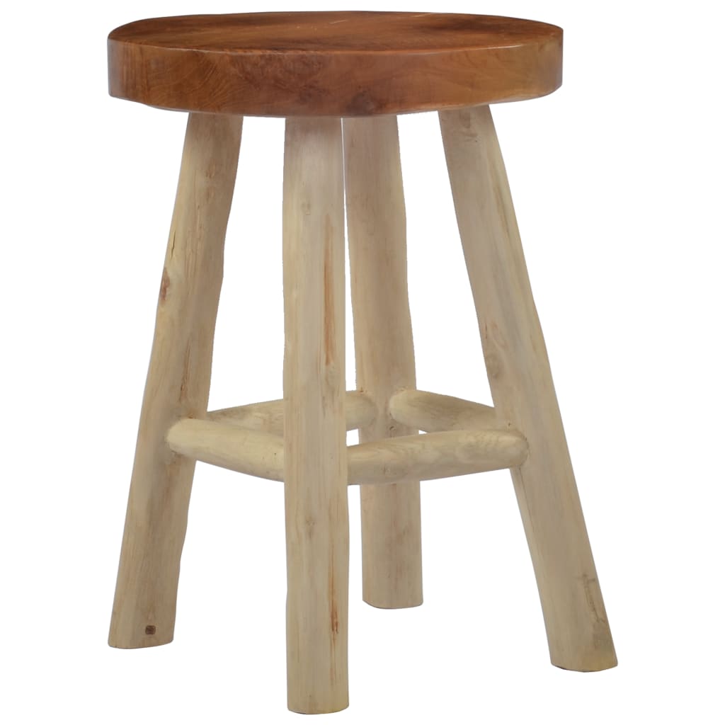 Stool Brown Teak Wood VidaXL 20 width=274
