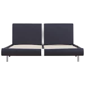 Rám postele černý umělá kůže 120 x 200 cm - obrázek 3