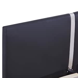 Rám postele černý umělá kůže 120 x 200 cm - obrázek 5
