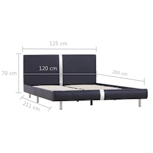 Rám postele černý umělá kůže 120 x 200 cm - obrázek 6