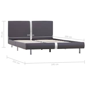 Rám postele šedý umělá kůže 140 x 200 cm - obrázek 6