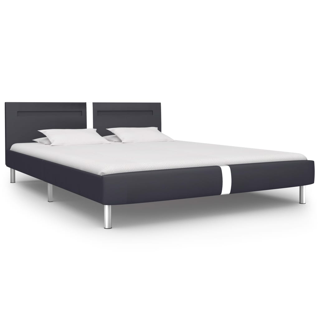 vidaXL Bedframe met LED kunstleer zwart 180x200 cm