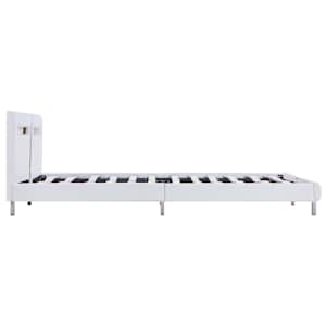 Rám postele s LED světlem bílý umělá kůže 180 x 200 cm - obrázek 5