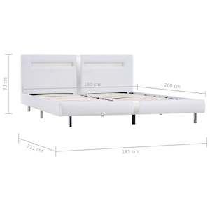Rám postele s LED světlem bílý umělá kůže 180 x 200 cm - obrázek 8