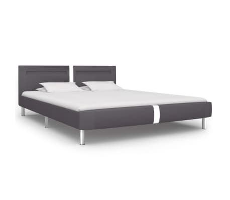 vidaXL Cadre de lit avec LED sans matelas gris 180x200cm similicuir