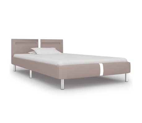 vidaXL Каркас ліжка зі світлодіодами Капучино 90x200 см Штучна шкіра