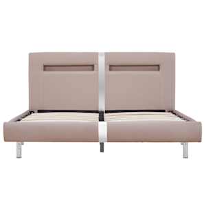 Rám postele s LED cappuccino umělá kůže 120 x 200 cm - obrázek 4