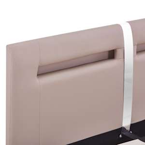 Rám postele s LED cappuccino umělá kůže 120 x 200 cm - obrázek 6