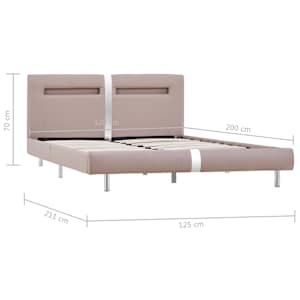 Rám postele s LED cappuccino umělá kůže 120 x 200 cm - obrázek 8