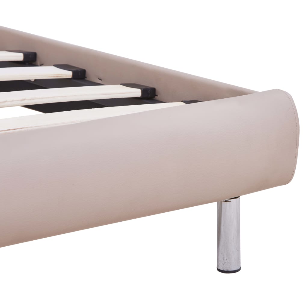 Cadru pat cu LED, cappuccino, 160x200 cm, piele artificială