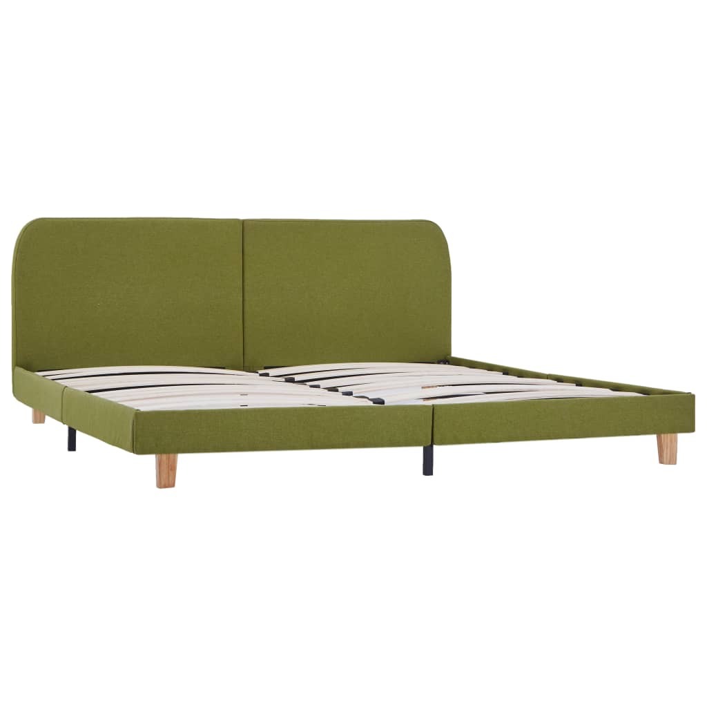 vidaXL Estructura de cama de tela verde 160x200 cm