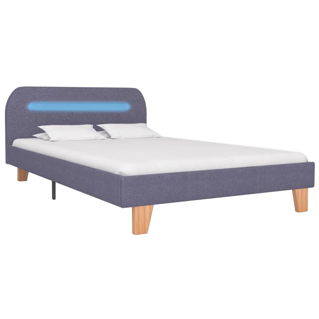 

vidaXL Bedframe met LED stof lichtgrijs 120x200 cm