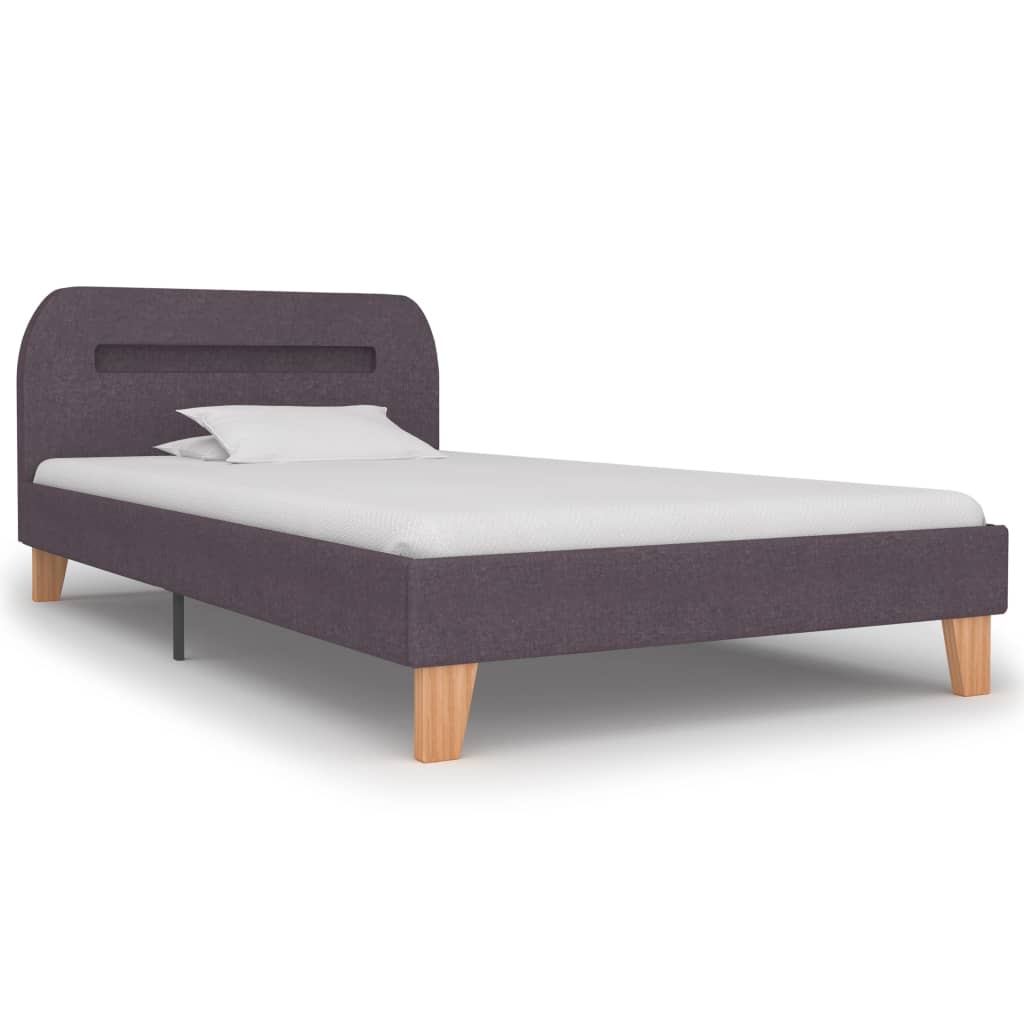 vidaXL Estructura de cama con LED tela gris topo 90x200 cm