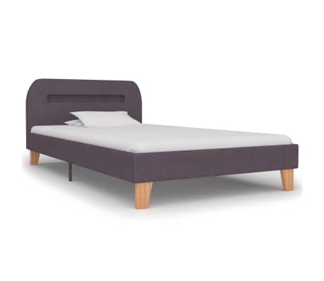 vidaXL Estructura de cama con LED tela gris topo 90x200 cm