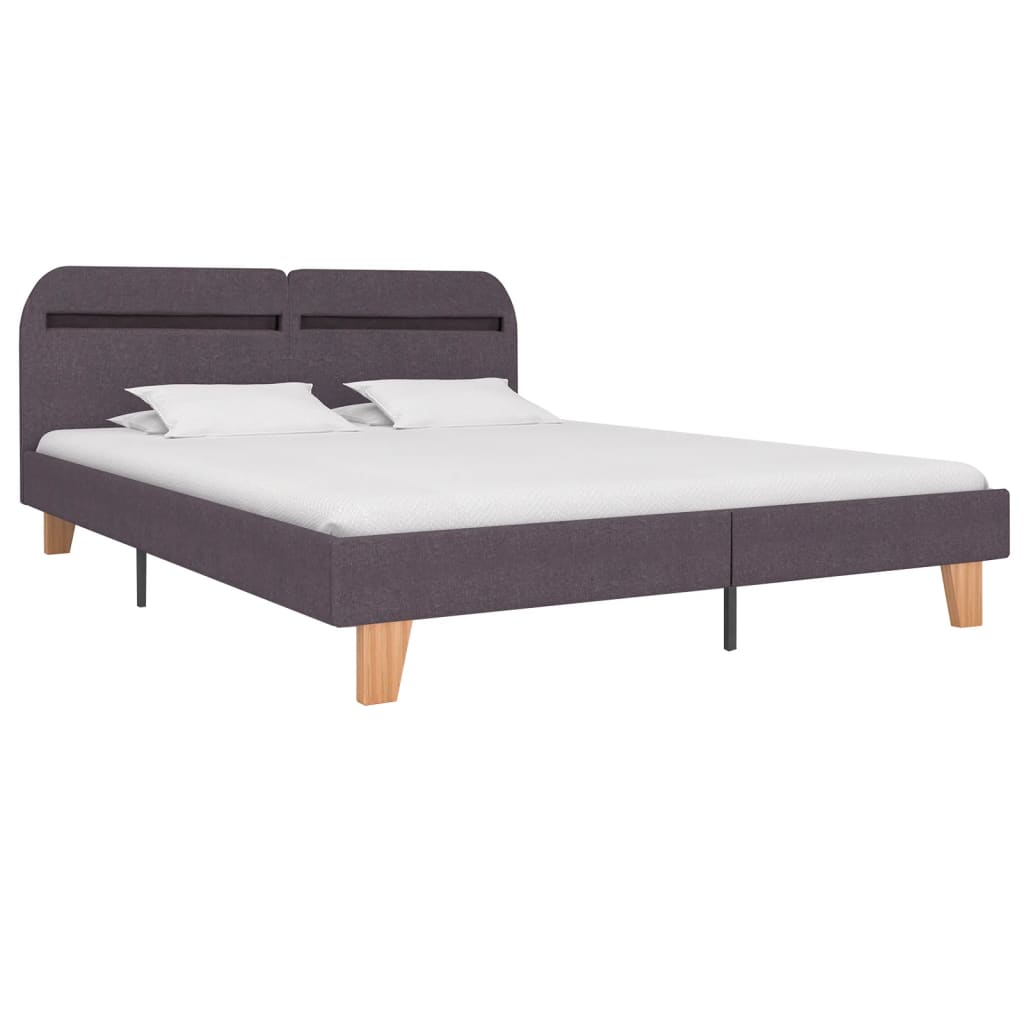 

vidaXL Bedframe met LED stof taupe 160x200 cm