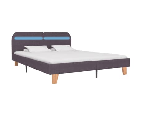 vidaXL Bedframe met LED stof taupe 180x200 cm