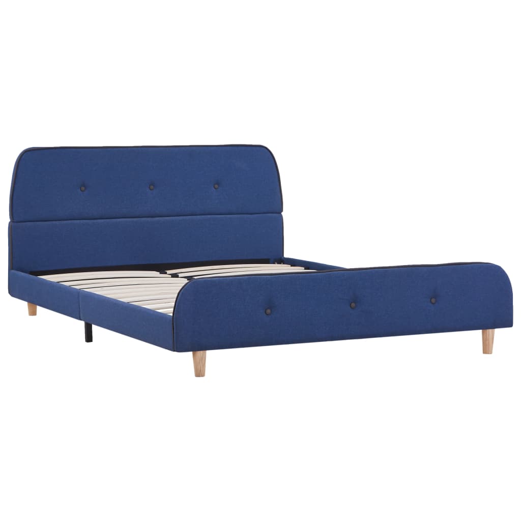 vidaXL Bedframe stof blauw 140x200 cm afbeelding