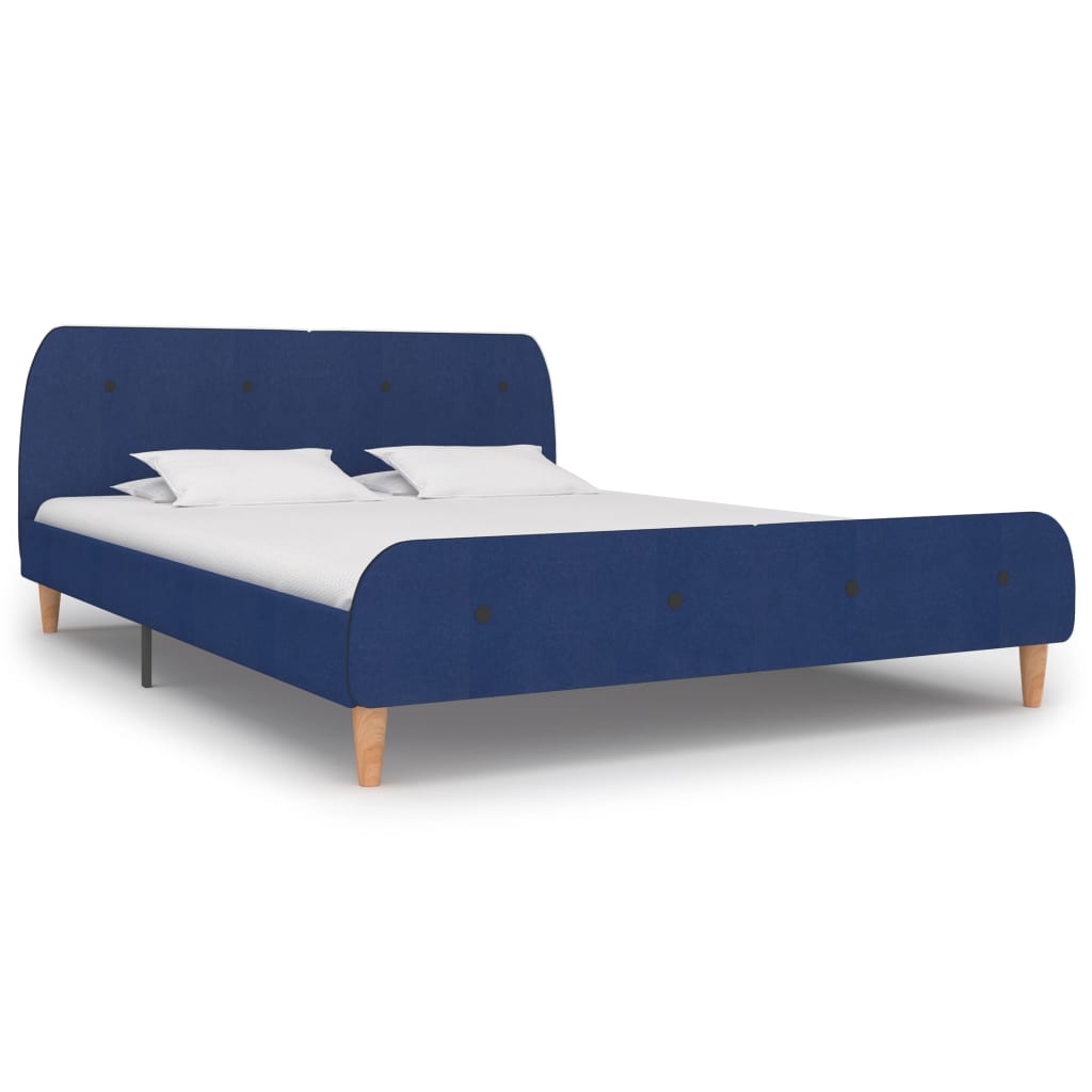 vidaXL Cadru de pat, albastru, 160 x 200 cm, material textil vidaXL