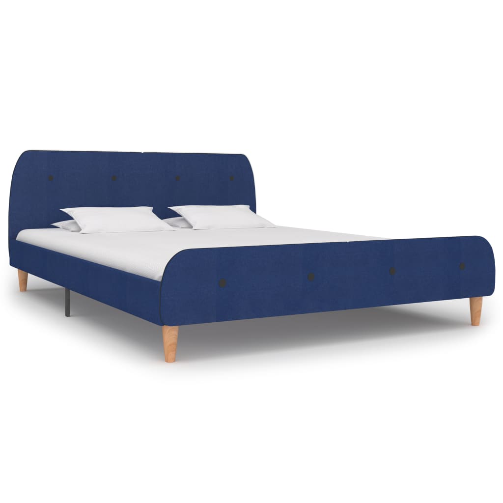 vidaXL Cadru de pat, albastru, 180 x 200 cm, material textil