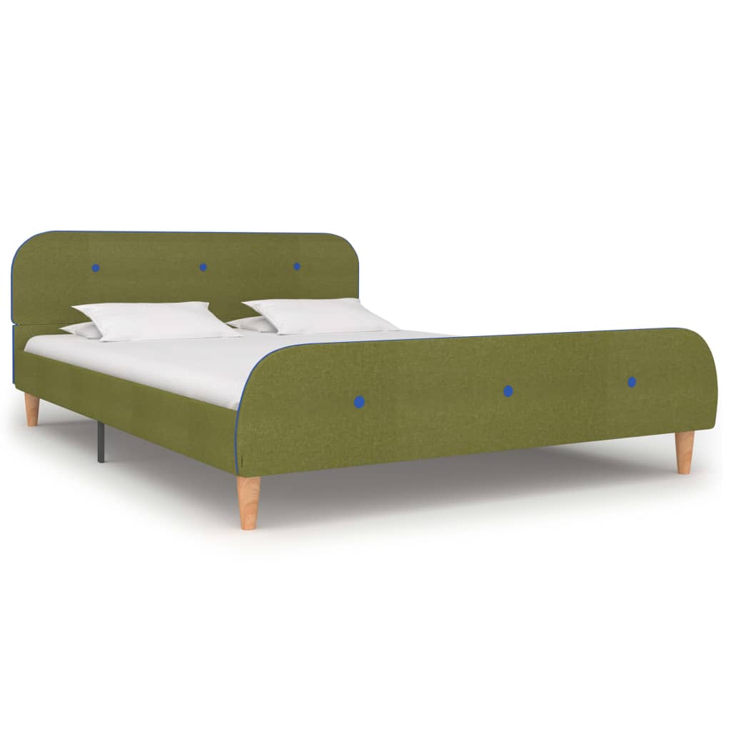 vidaXL Cadru de pat, verde, 140 x 200 cm, material textil vidaxl.ro