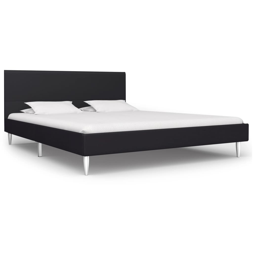 vidaXL Cadru de pat, negru, 140 x 200 cm, material textil