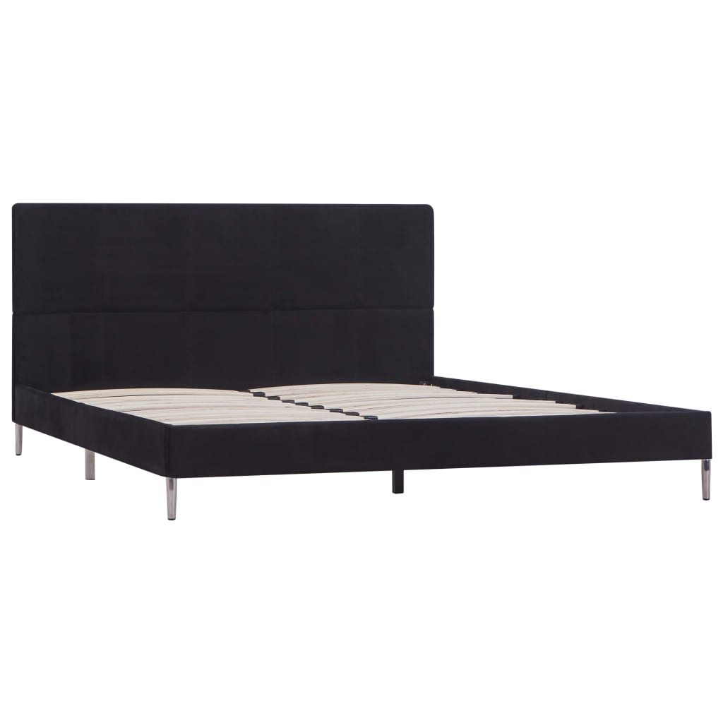 vidaXL Estructura de cama de tela negro 140x200 cm