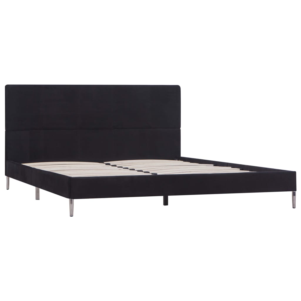 vidaXL Estructura de cama de tela negro 160x200 cm