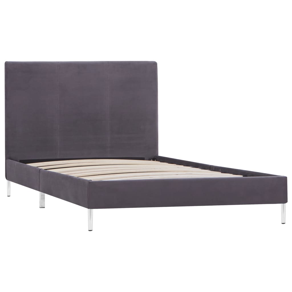 vidaXL Bedframe stof grijs 90x200 cm afbeelding