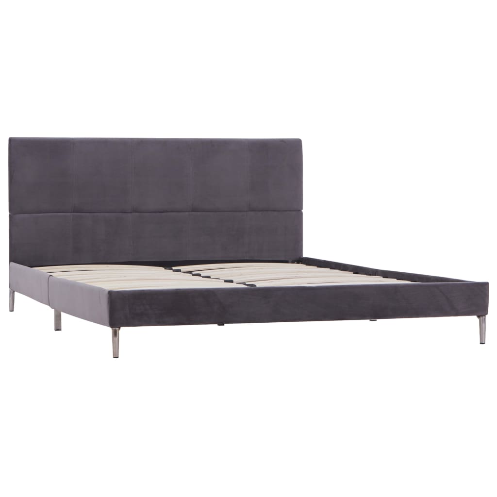 vidaXL Bedframe stof grijs 160x200 cm