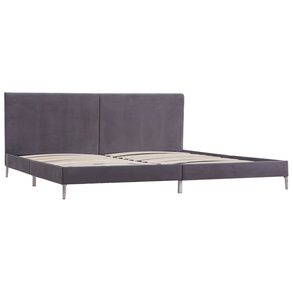 vidaXL Bedframe stof grijs 180x200 cm