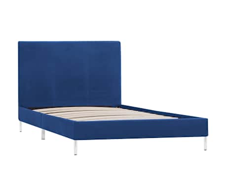 vidaXL Cadru de pat, albastru, 90 x 200 cm, material textil