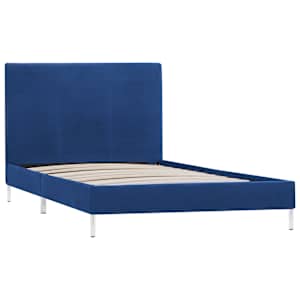 vidaXL Cadru de pat, albastru, 90 x 200 cm, material textil