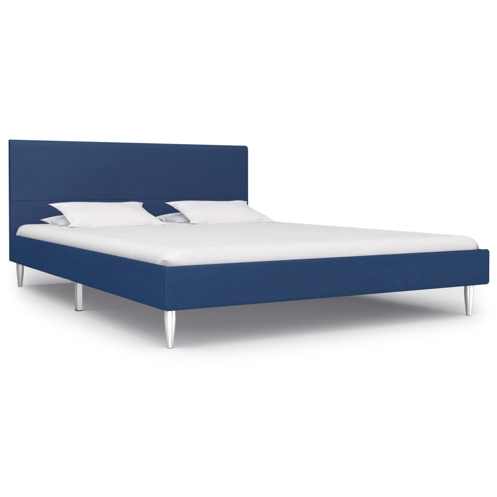 vidaXL Cadru de pat, albastru, 140 x 200 cm, material textil poza vidaxl.ro