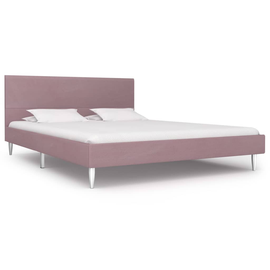 vidaXL Cadru de pat, roz, 160 x 200 cm, material textil vidaXL