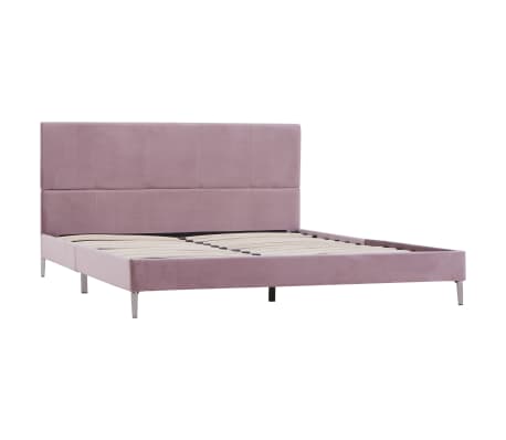 vidaXL Estrutura de cama 160x200 cm tecido cor-de-rosa