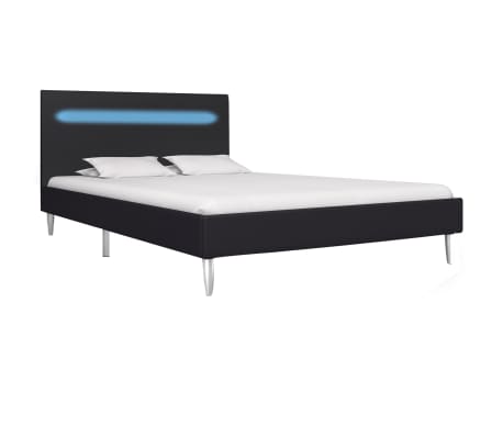 vidaXL Estructura de cama con LED tela negro 120x200 cm