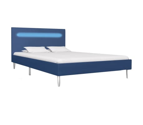 vidaXL Estructura de cama con LED tela azul 120x200 cm